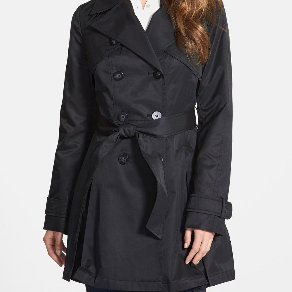 Laundry Black double breasted trench coat